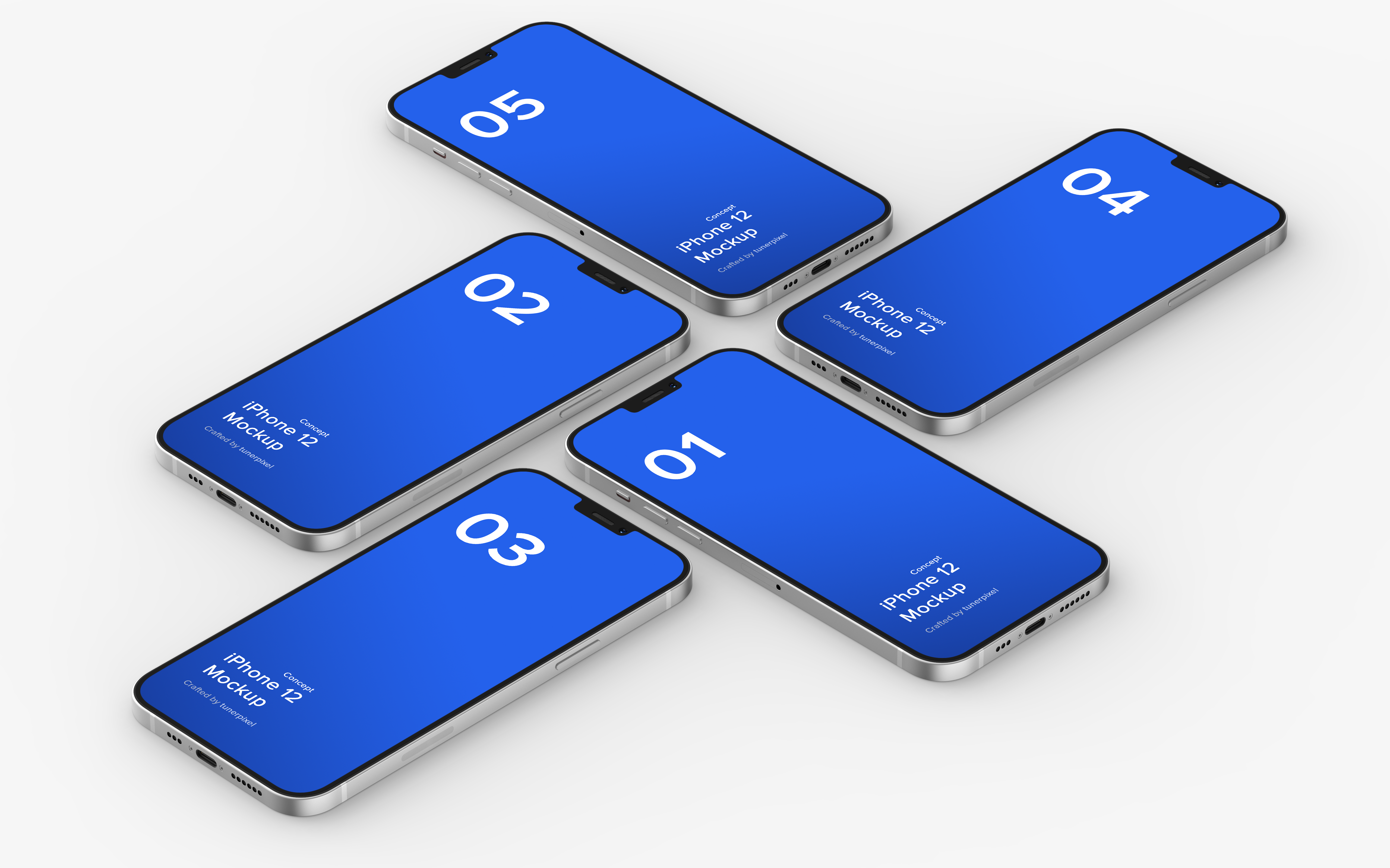 多视图iphone12手机ui界面设计app贴图样机素材展示效果模板