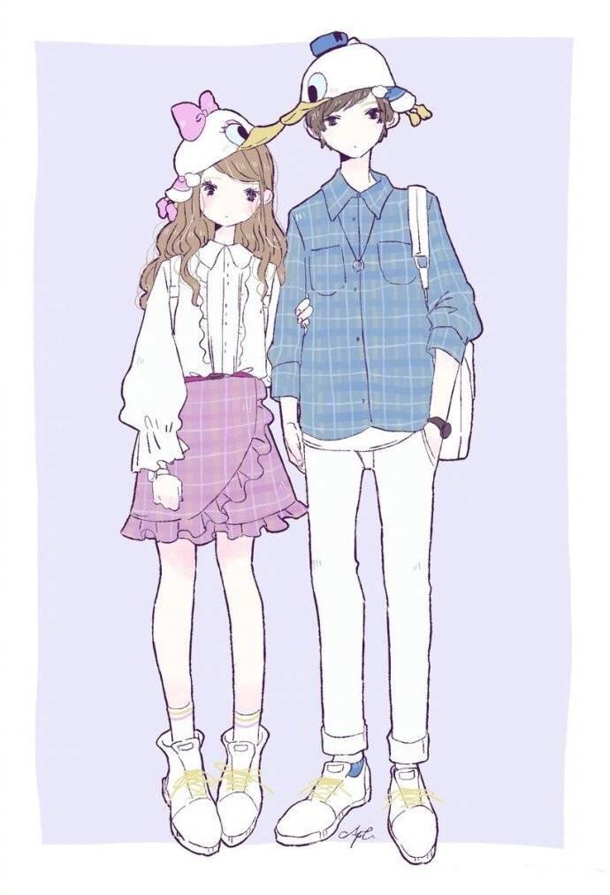 情侣姐妹服装设计立绘