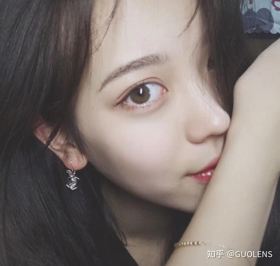 抖音小姐姐戴火绿色美瞳olivecitrus棕俗称小绿环硅水凝胶