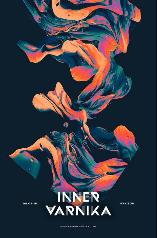 如何创作那种看着很抽象的液态效果海报