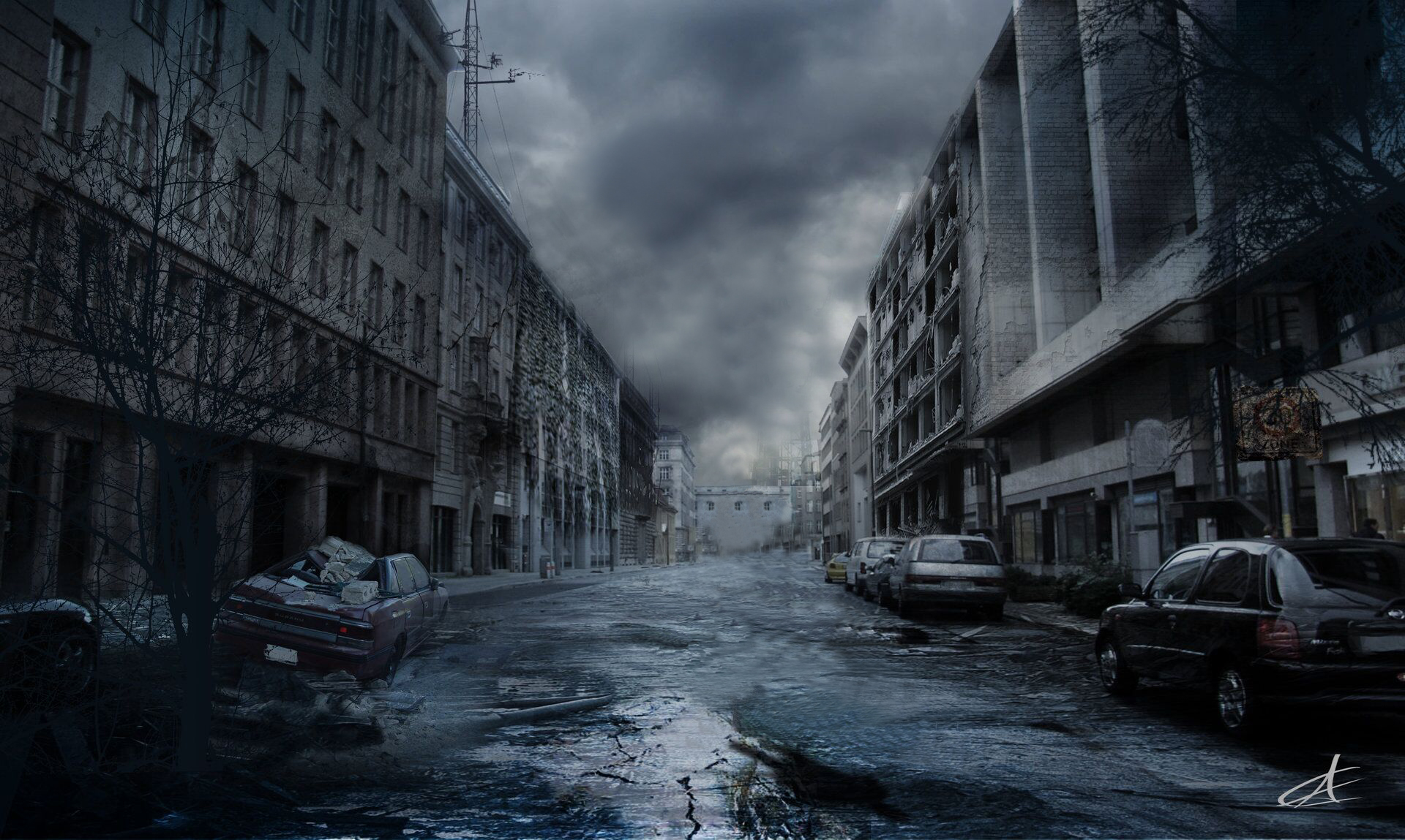 有哪些好看的废墟图片壁纸插画