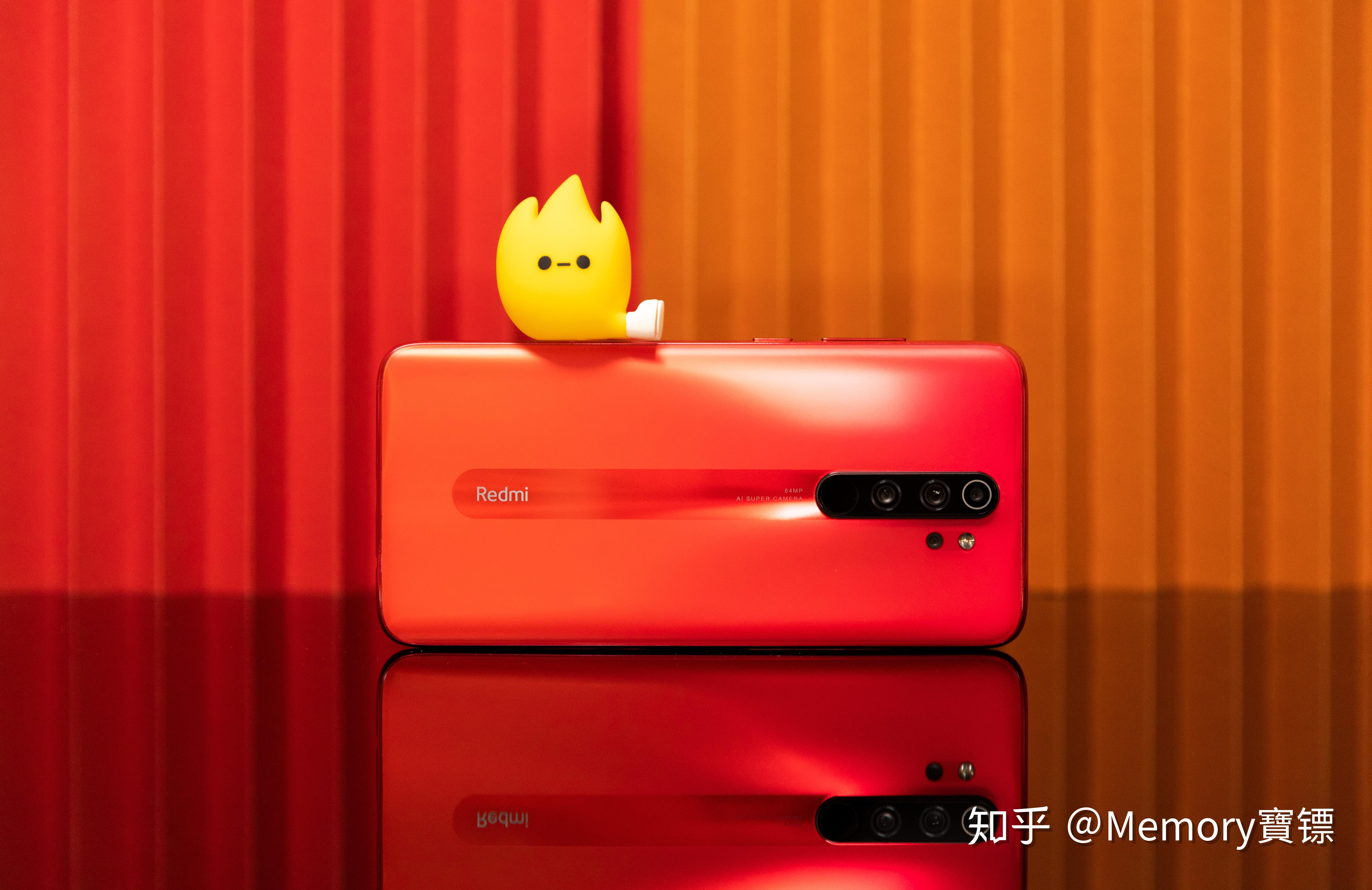 一组redmi note8 pro暮光橙真机实拍图