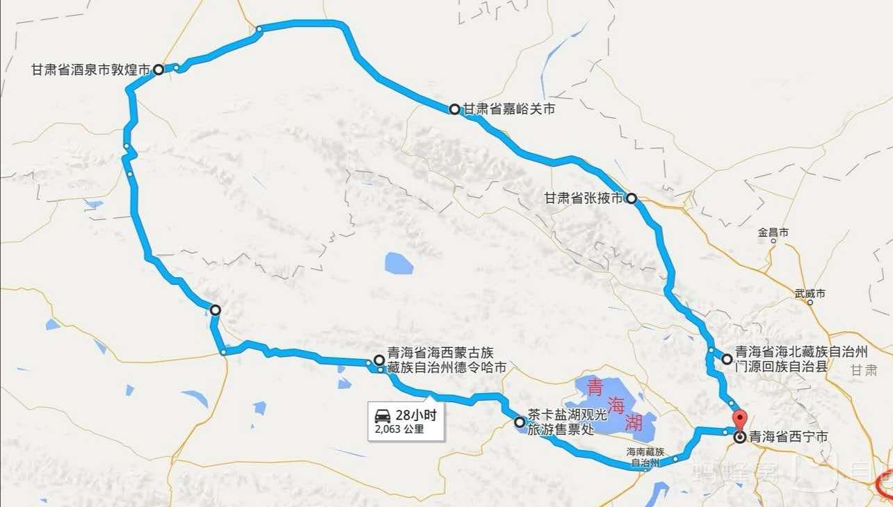 青甘大环线8日游全程详细路线地图高清_青甘大环线8日游全程详细路线地图高清图片