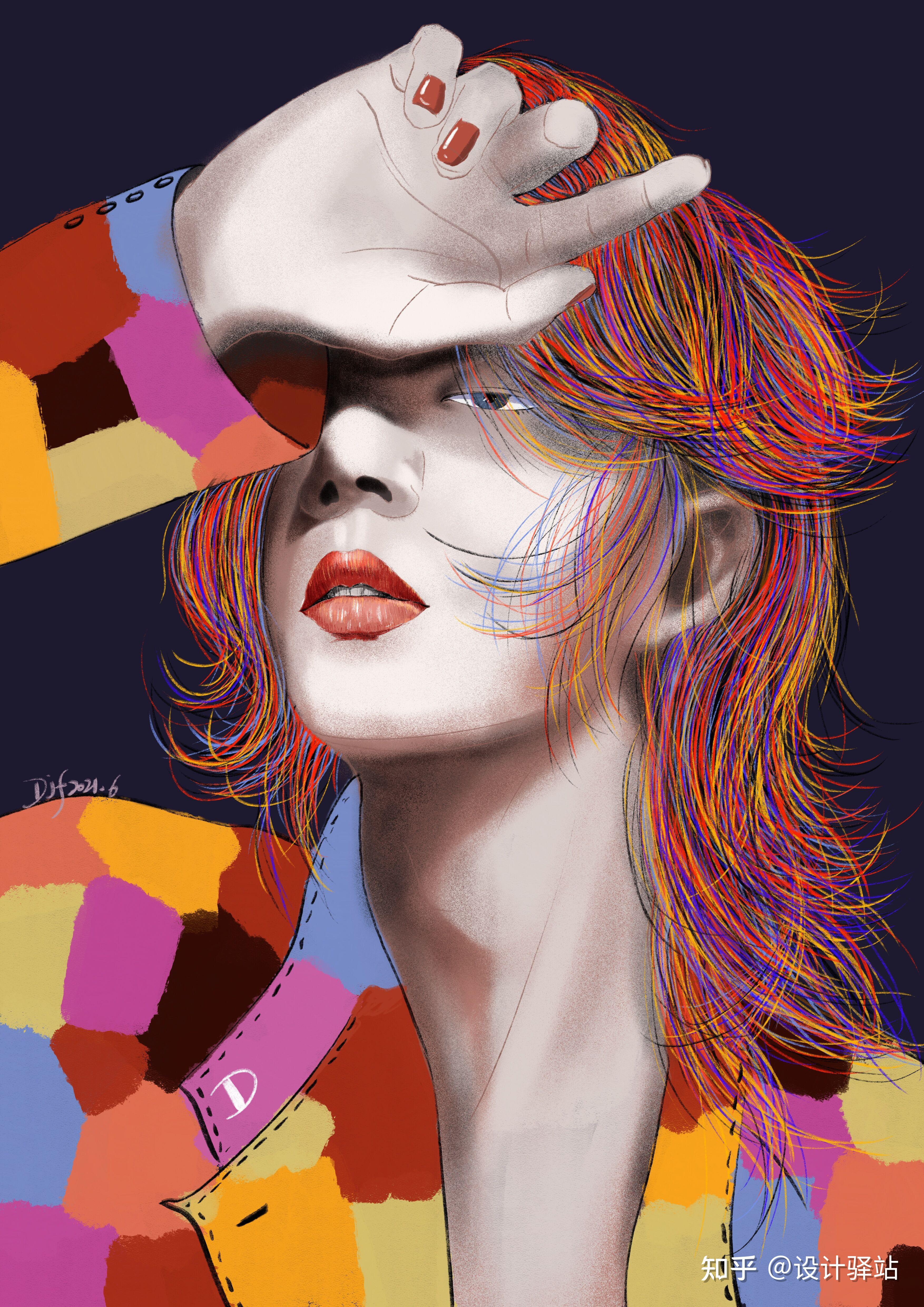 ipad数字绘画杜鲸锋老师人物插画系列作品分享