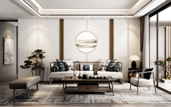 墙面留白是新中式风格的一个重要体现.