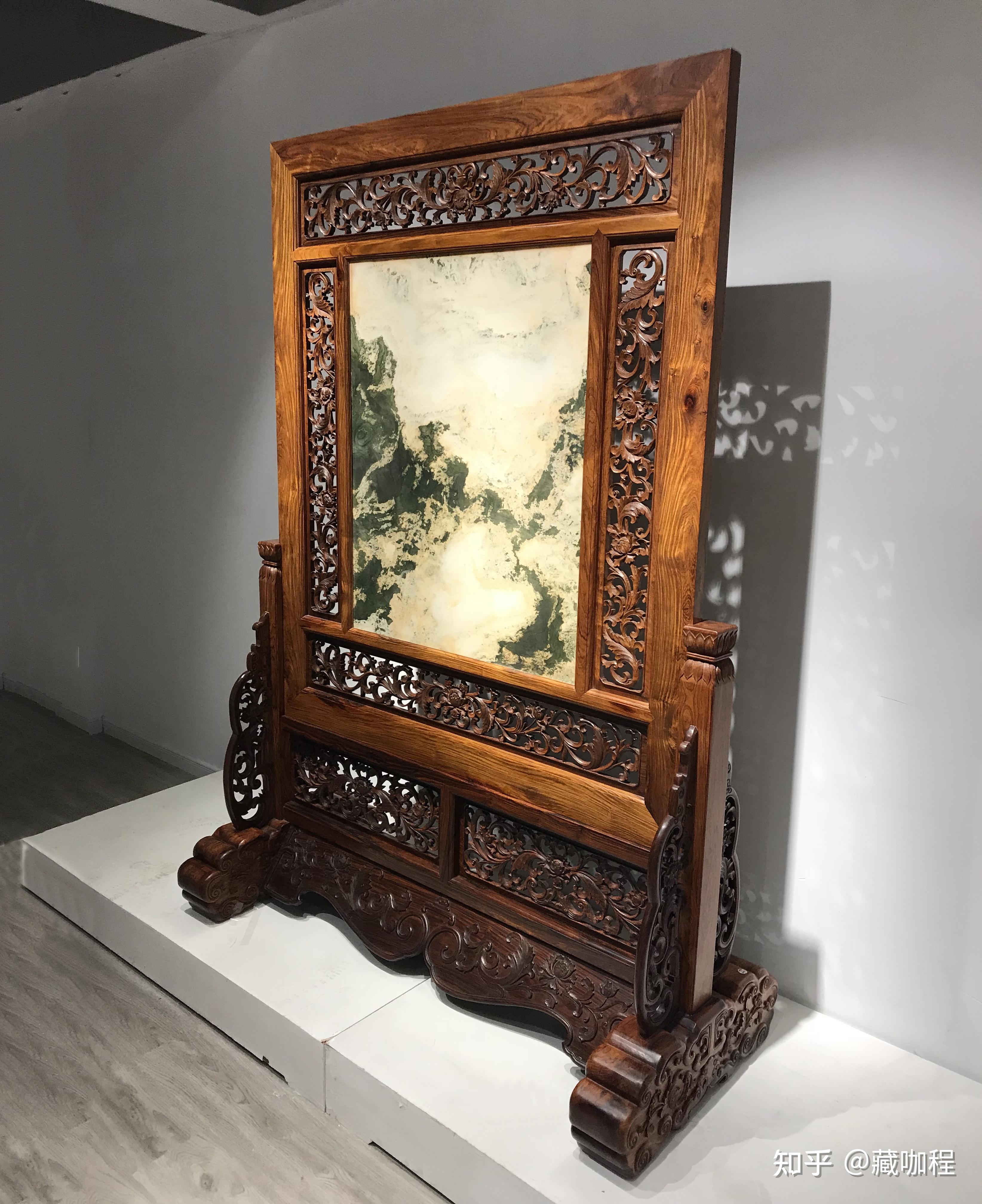 从实用器到装饰品黄花梨座屏风简繁皆宜