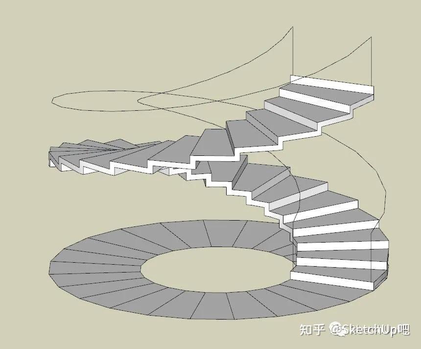 su旋转楼梯花式建模教程