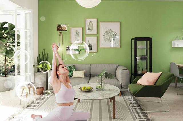 会产生一种"瀑布效应",不断地释放对人体有益的负氧离子,让人处在室内