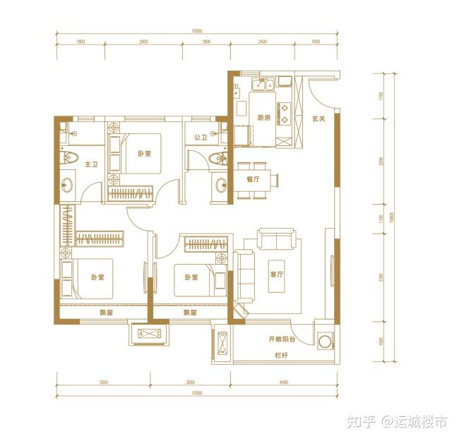 户型图抢先看!运城金科好运城95-140㎡学府美宅! - 知乎