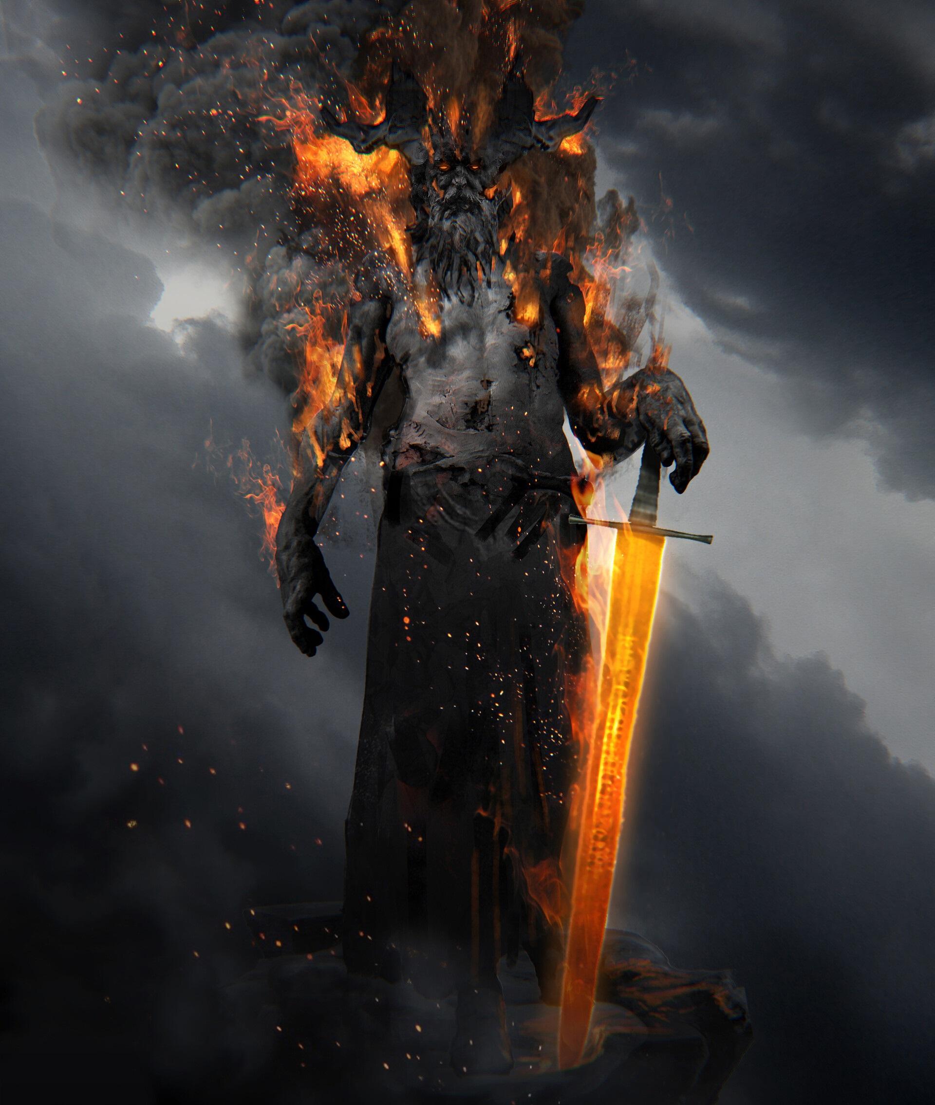 其名称原型取自北欧神话,指的是「火之国」穆斯贝尔海姆的守护者,巨人