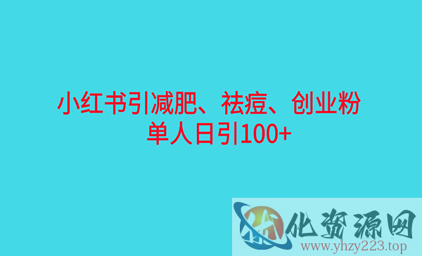 《小红书精准引流》减肥、祛痘、创业粉单人日引100+_wwz