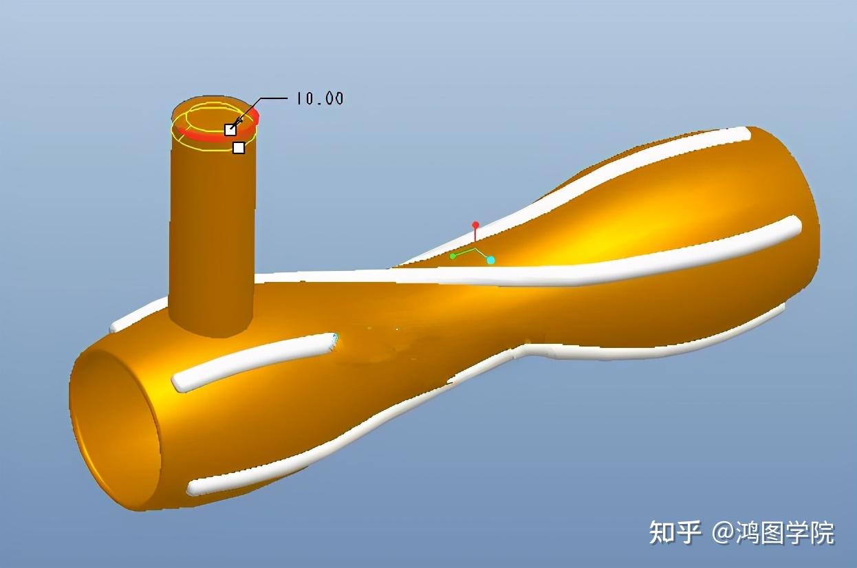 proecreo螺紋門把手建模