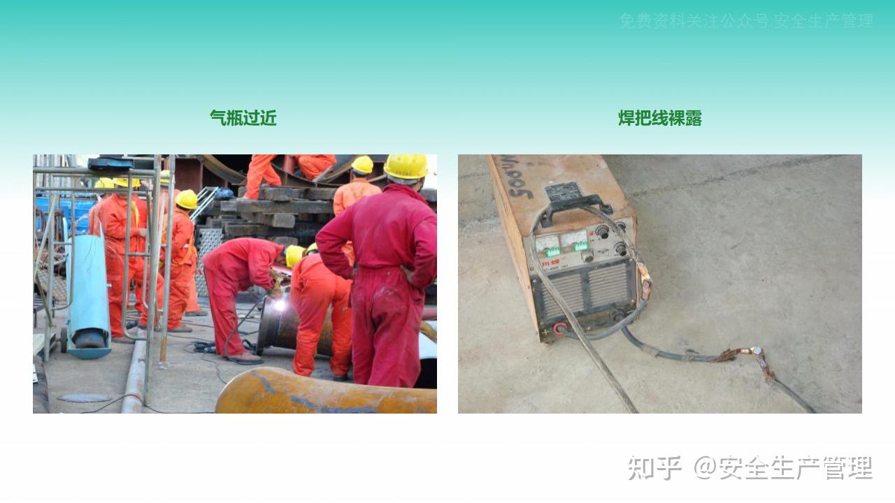 现场隐患违章图集气瓶电焊作业90p