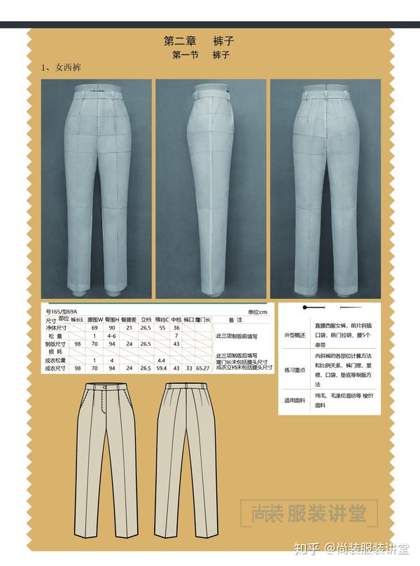 服装制版培训教程 女西裤制版 知乎