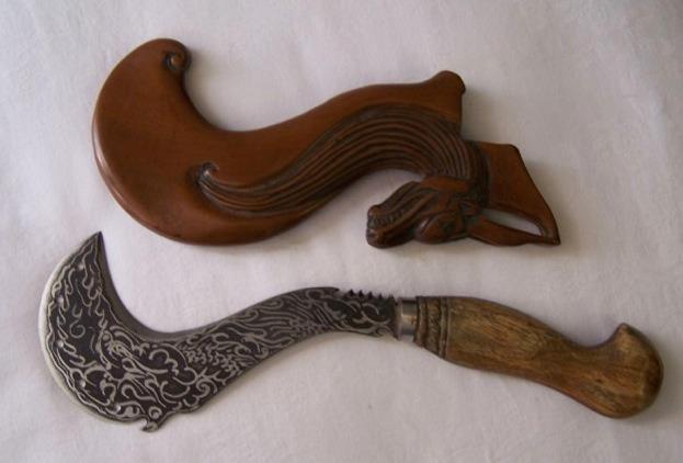 猎奇一把从刀片精致到刀鞘的印度尼西亚的arit刀
