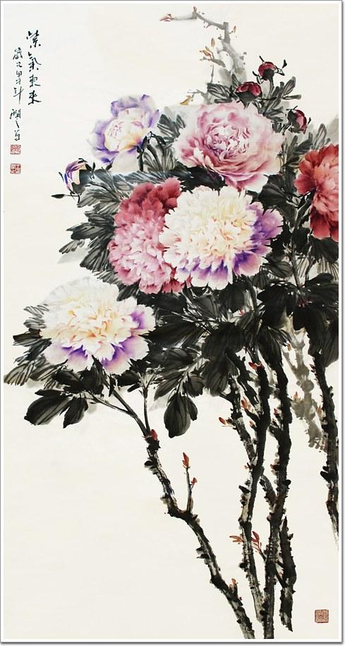 青年才俊王润之牡丹画