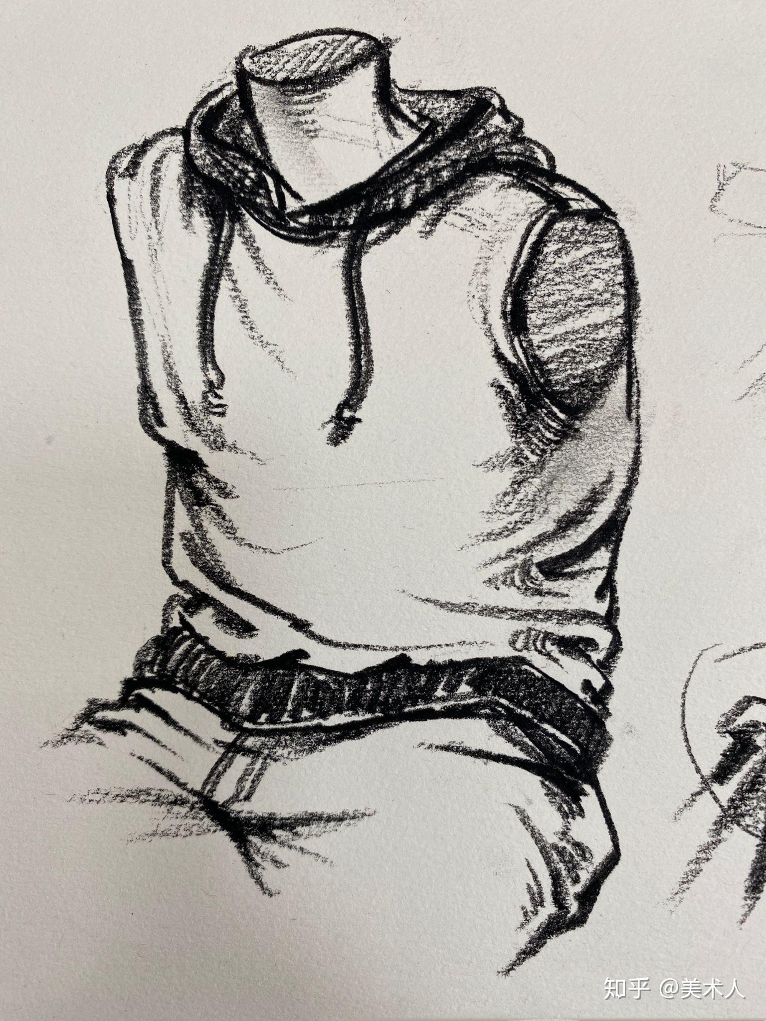 速写干货|联考速写单人77 局部的刻画75