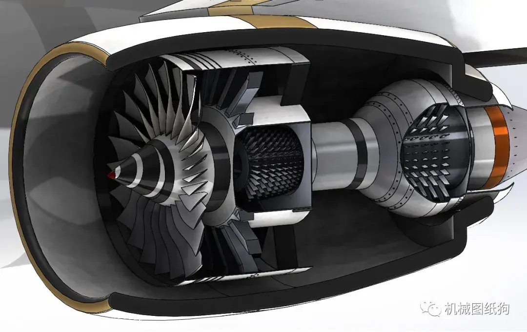 发动机电机a380飞机引擎简易模型3d图纸solidworks设计