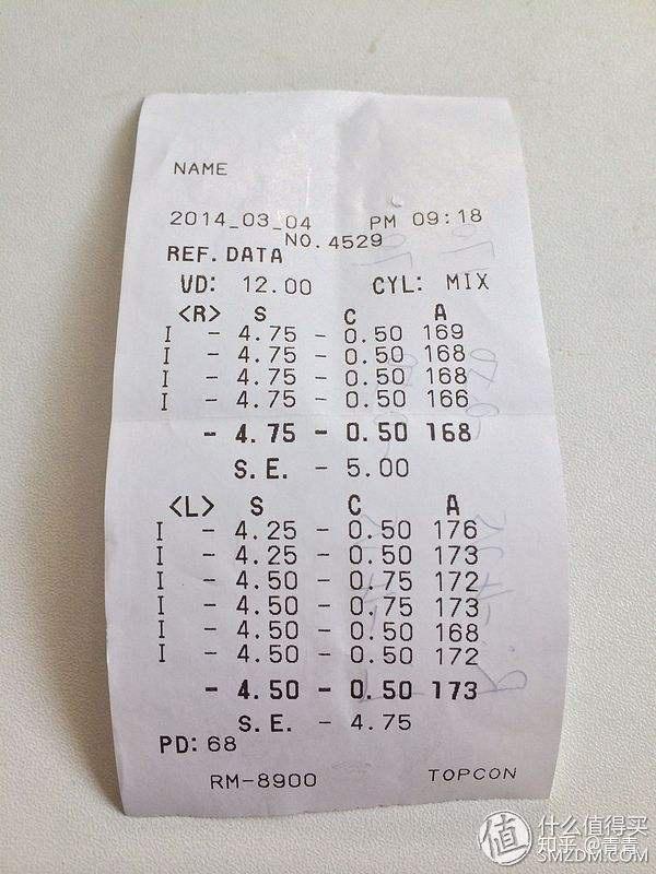 正确的应该是下面的验光单