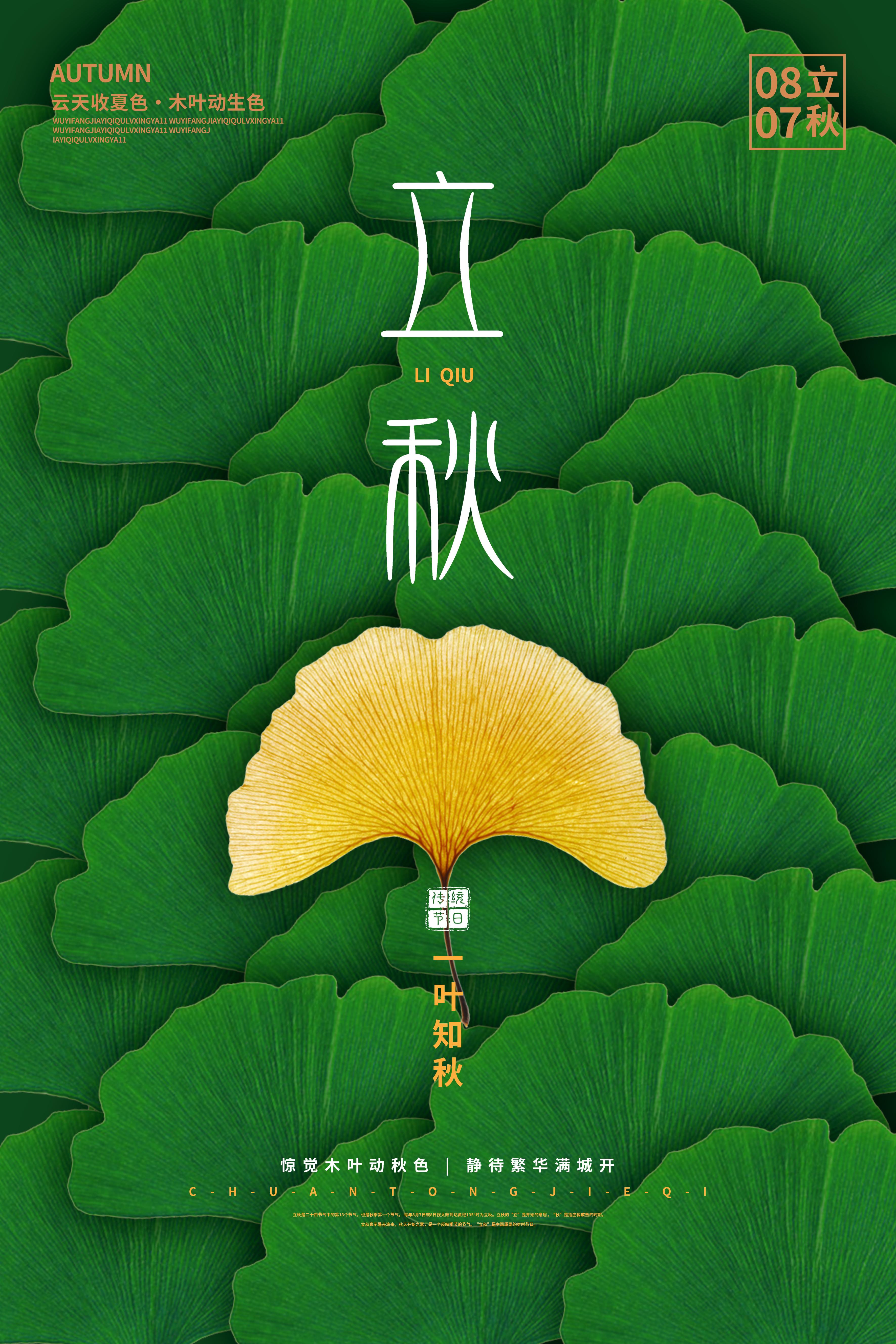 二十四节气—立秋,文案,海报分享.