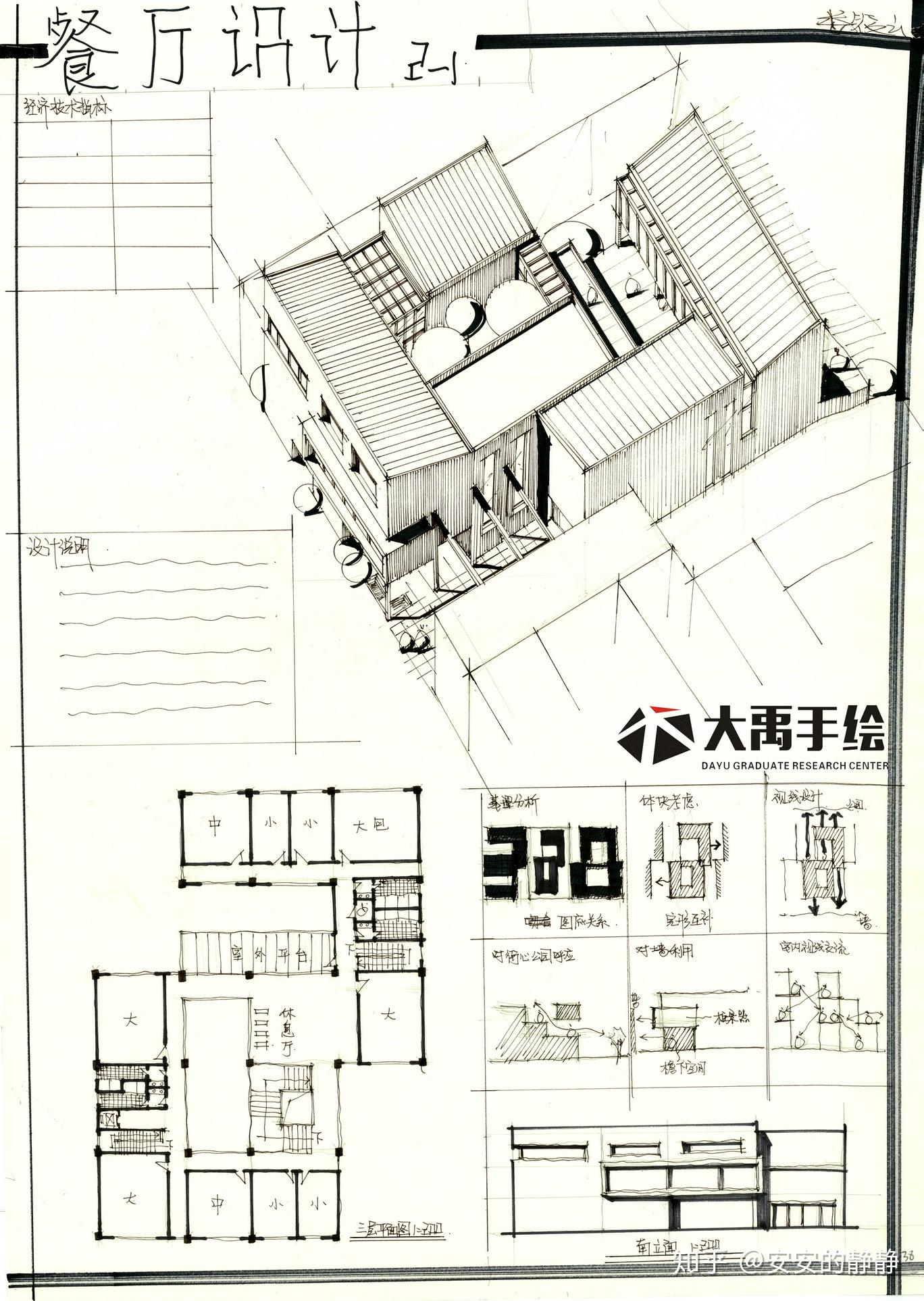 建筑考研快题方案设计【餐厅】 - 知乎