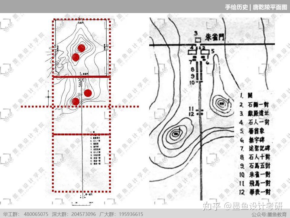 建筑历史高效复习2手绘历史a19唐乾陵平面图视频带画步骤解析