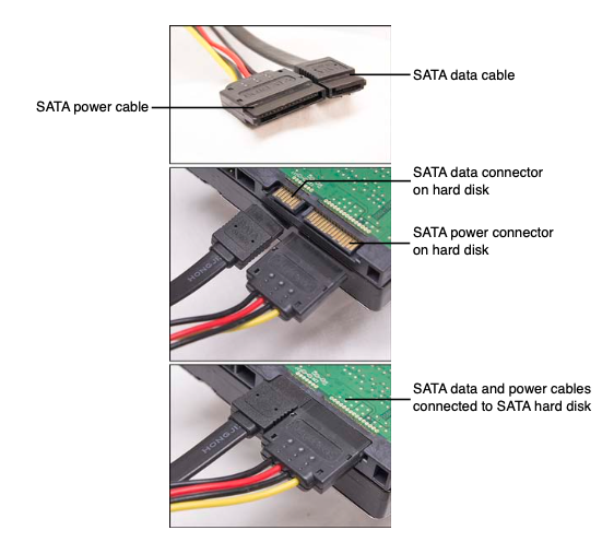 2.5寸机械硬盘的这三个接口是什么,应该怎样接线?