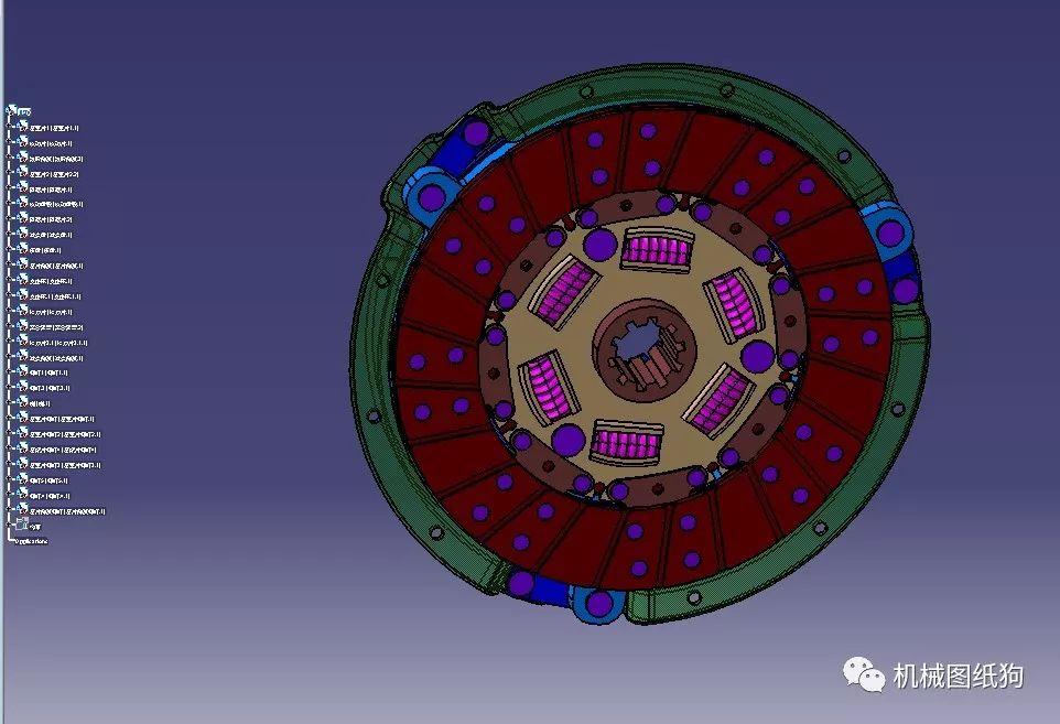 工程机械膜片弹簧离合器3d模型图纸catia设计