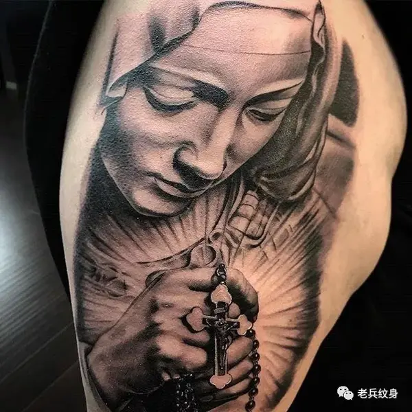 纹身素材圣母纹身图案