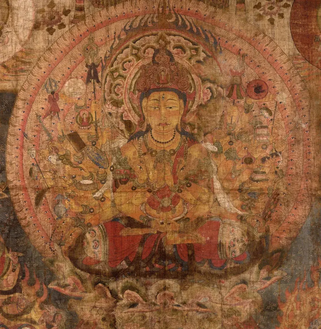 敦煌唐代麻布画千手千眼观音菩萨像