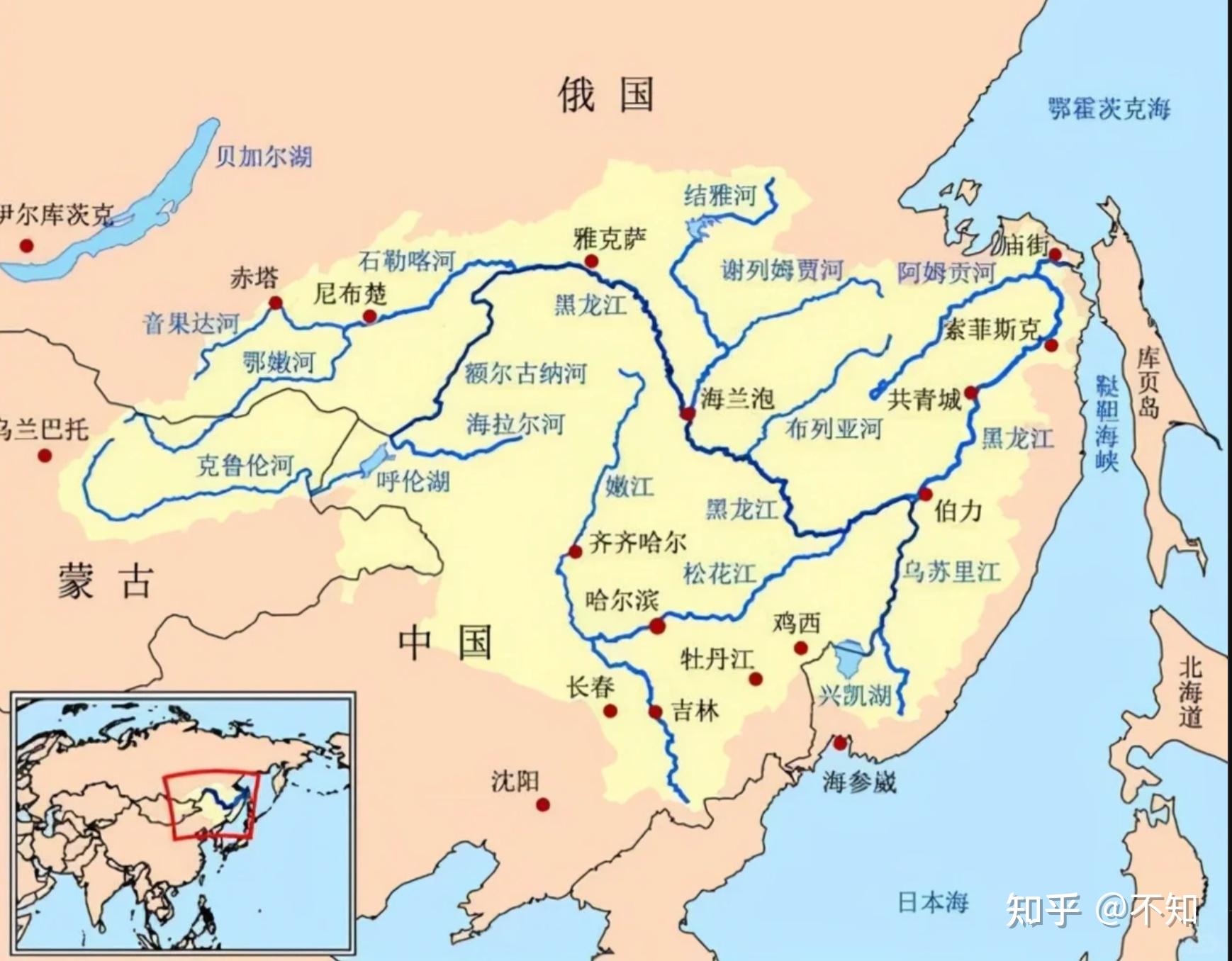 黑龙江流域一共有多少出海口和入海口?