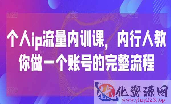 个人IP流量内训_wwz