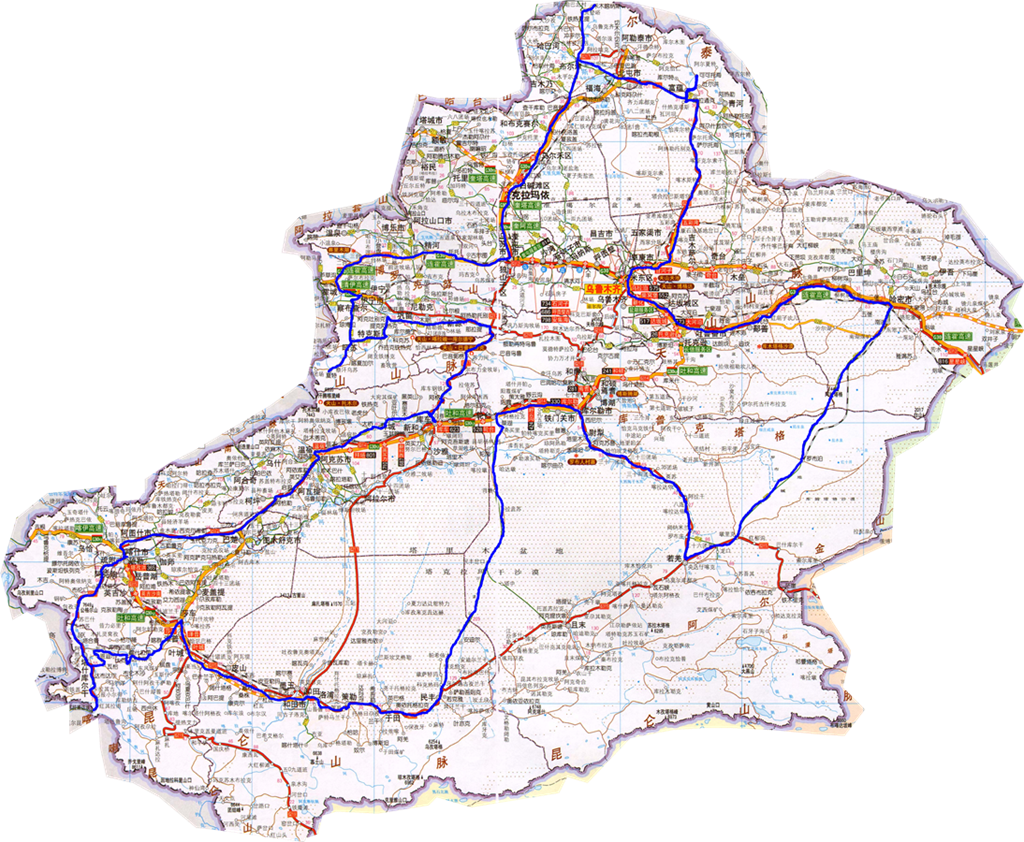 新疆道路交通地图图片