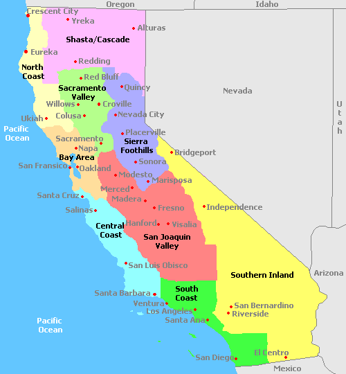 加利福尼亚州行政区划图片
