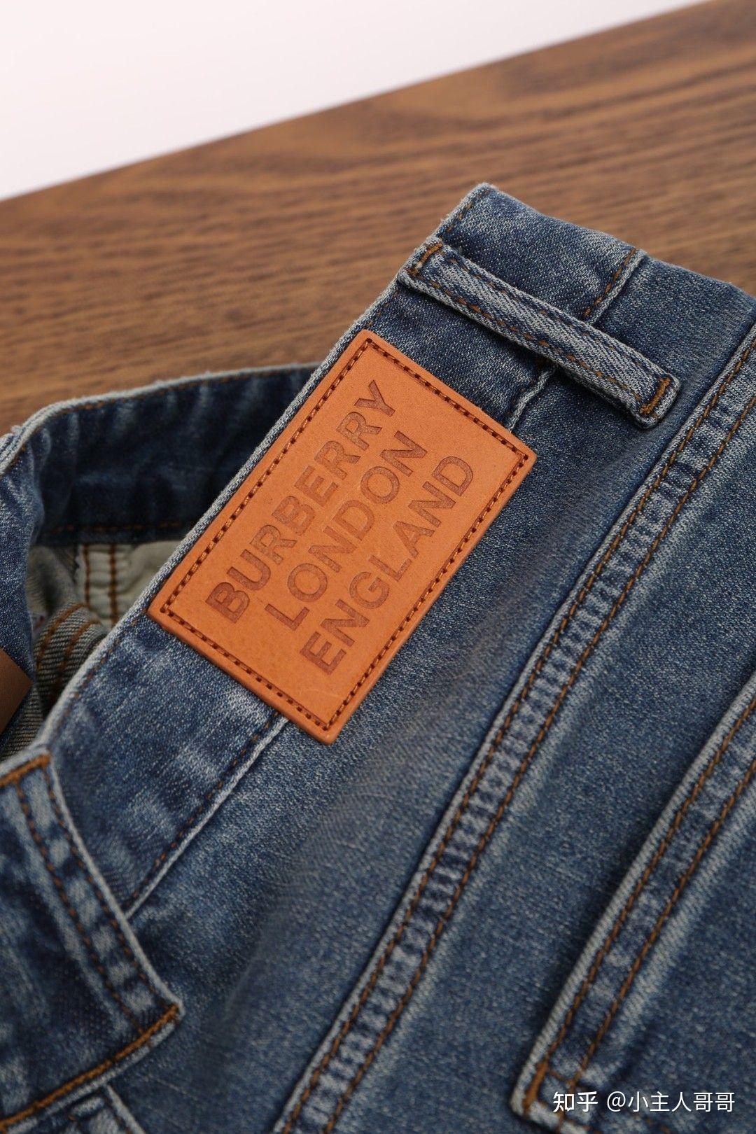 巴宝莉burberry裤脚内格纹牛仔裤