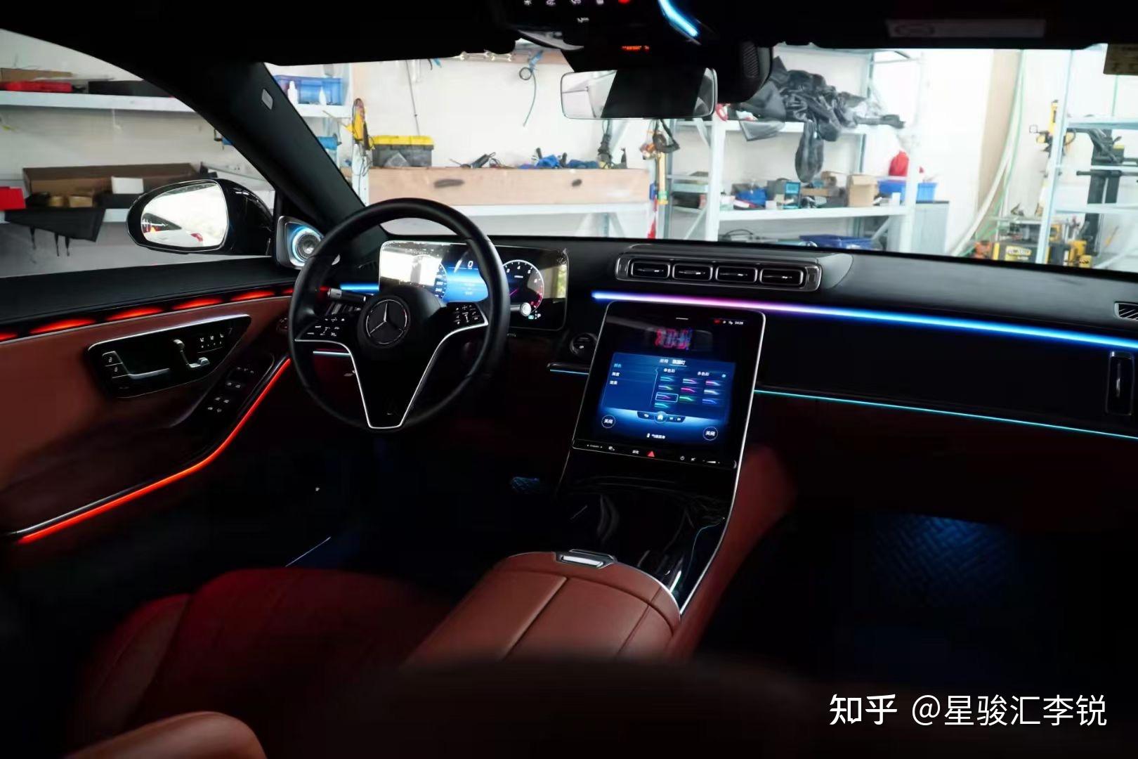 见过氛围灯但没见过这么科技的氛围灯21款奔驰s400l升级主动式氛围灯
