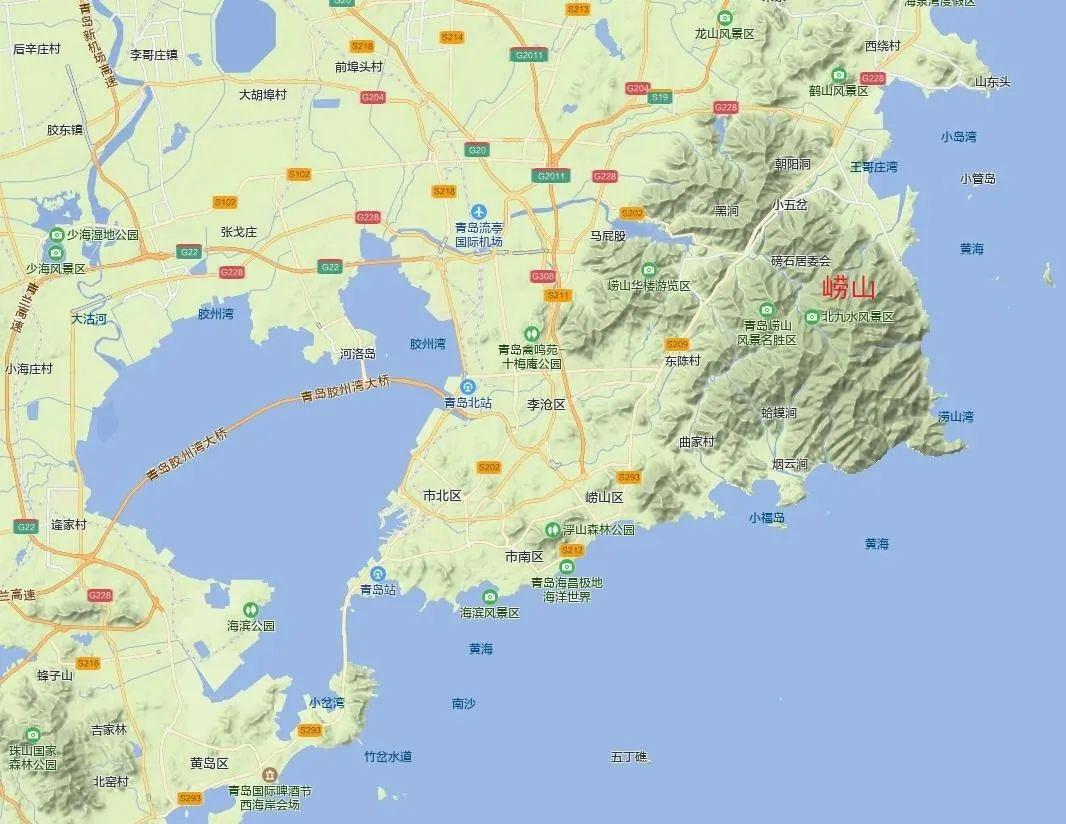 青岛地形图高清版大图图片