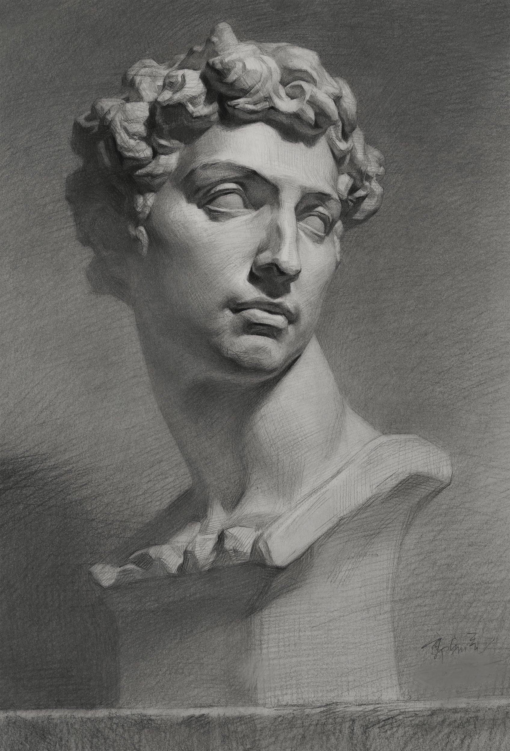 从中受益通过素描名师讲课,是自身的素描根底知识更加清晰准确,丰富