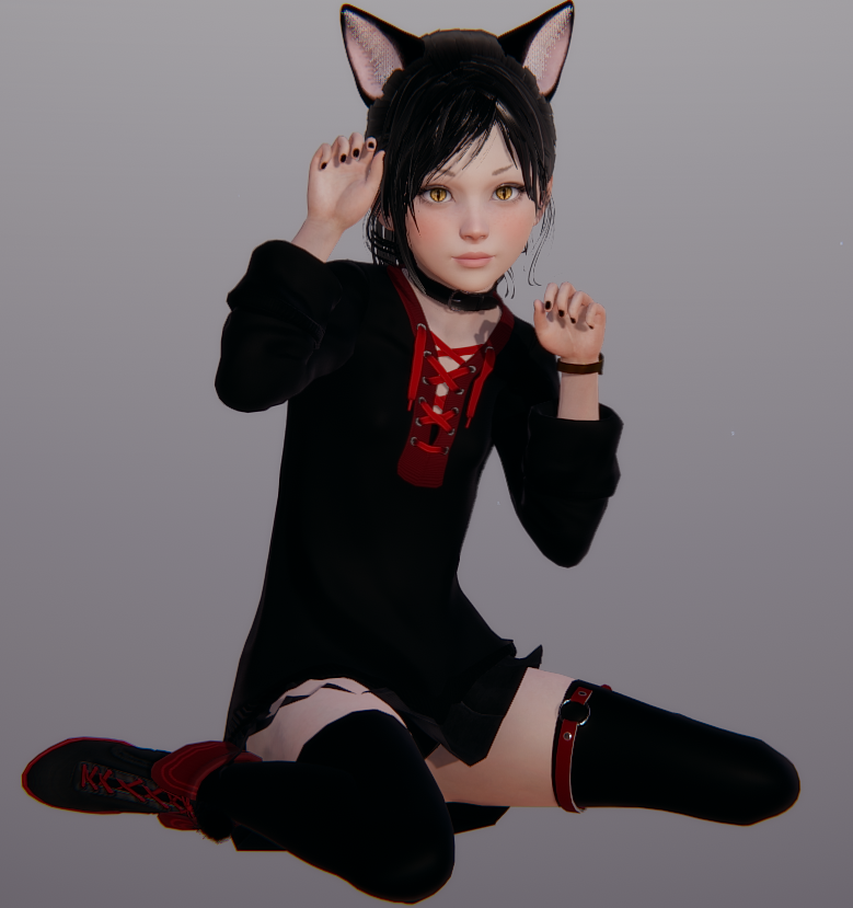 [人物存档] 超高颜值的混血萝莉猫女，纯黑优雅的女孩儿