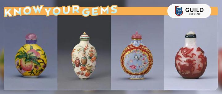 中国古玩 清代 鼻煙壺 瑪瑙 翡翠 蓋 希少 清朝贵族手中的袖珍艺术