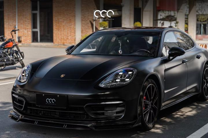 保时捷帕拉梅拉漫彩改色膜陶瓷黑稳重简约高贵之感