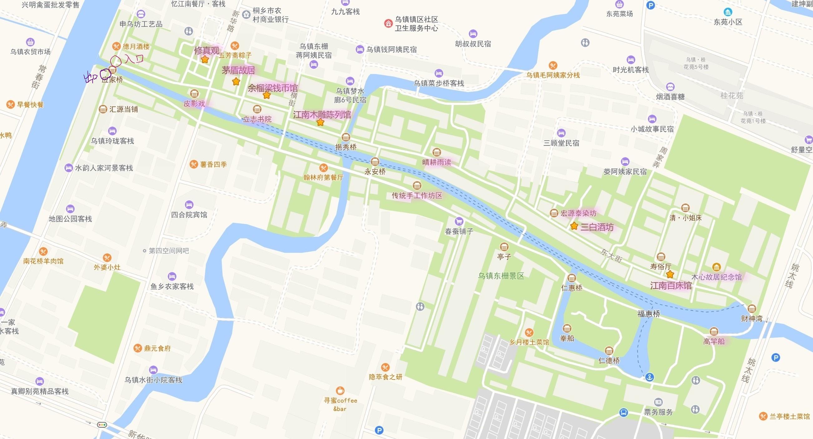 乌镇西栅游览路线图图片