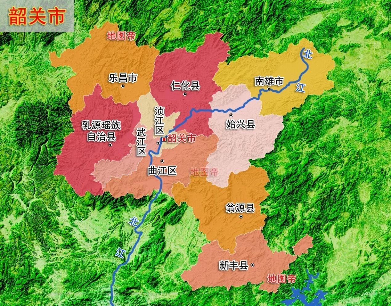 韶关地理位置地图图片