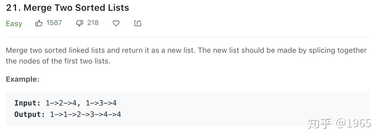 Leetcode 21 Merge Two Sorted Lists 知乎 6305