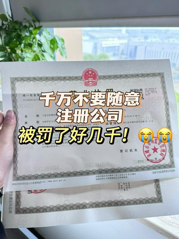 再也不敢随意注册公司了!被罚钱了!! - 知乎