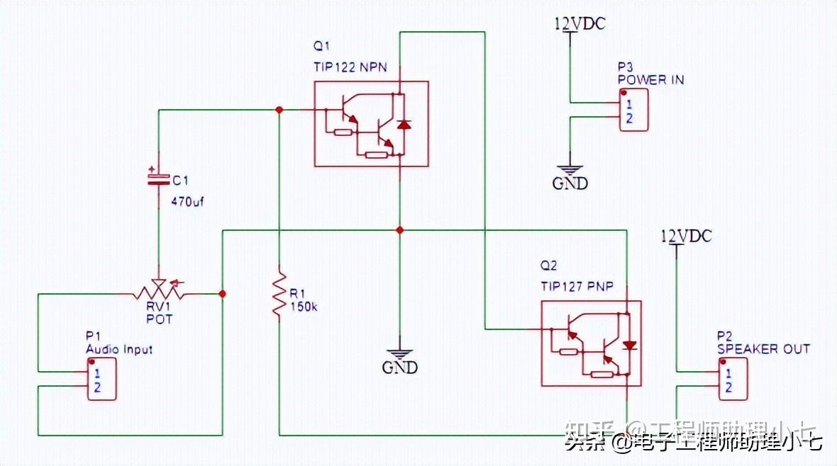 1,tip122 工作原理模擬電路圖雖然tip122 具有高集電極電流和電流增益