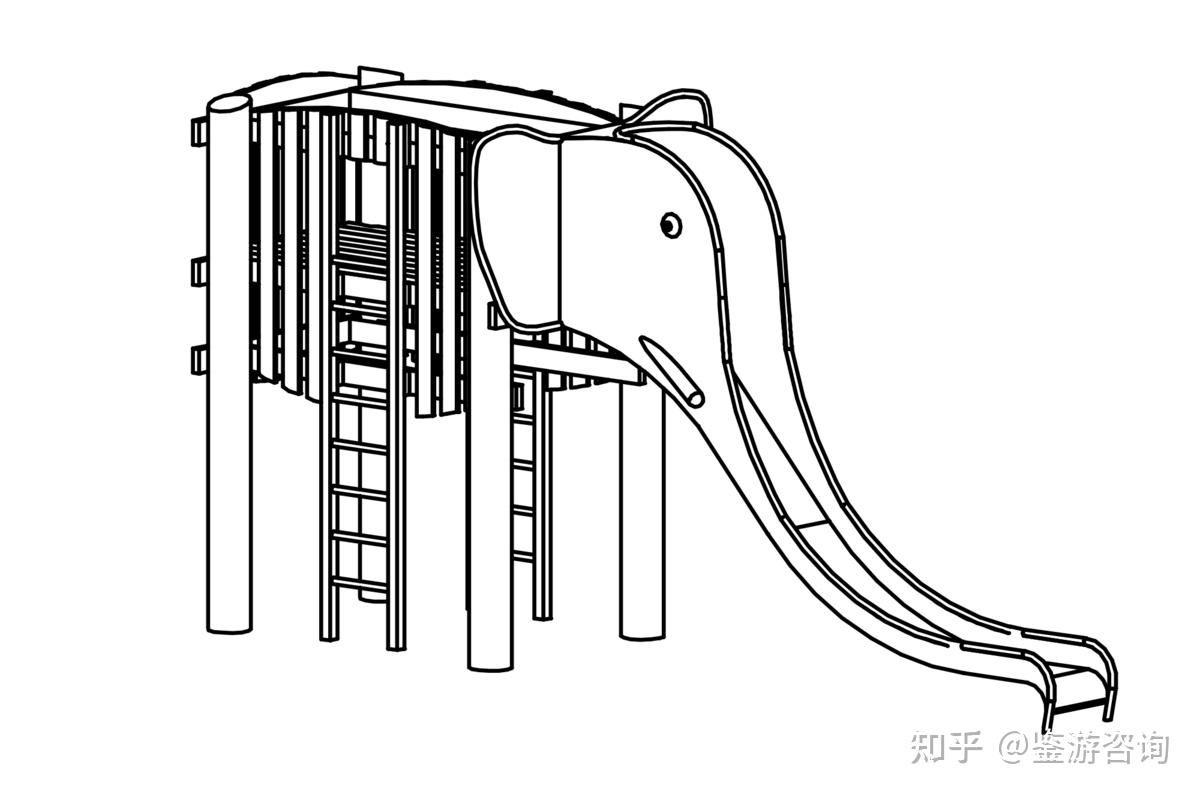 大象简笔画简单滑梯图片