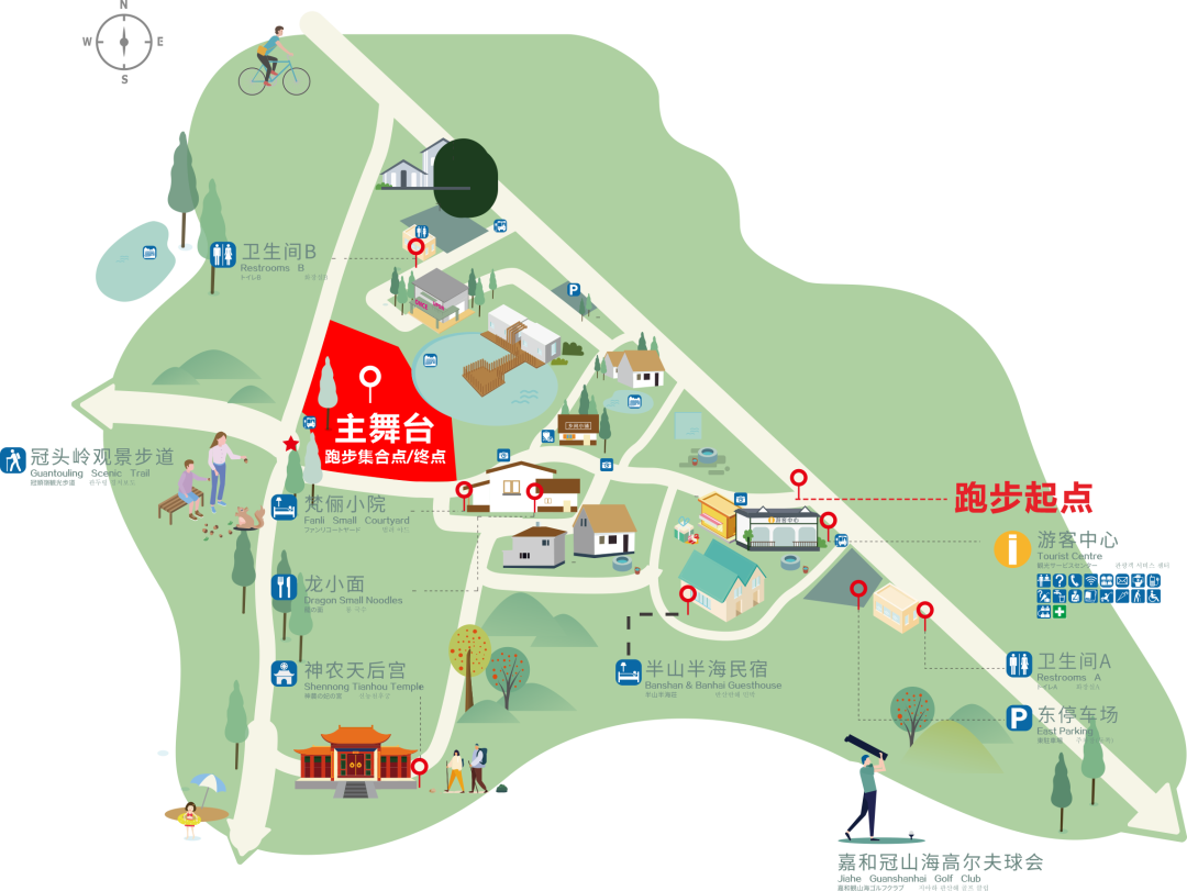 场地区域图从半山半海酒店起点绕冠岭路到冠头岭下山绕普度寺路线