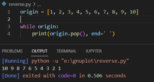 数字逆序输出python