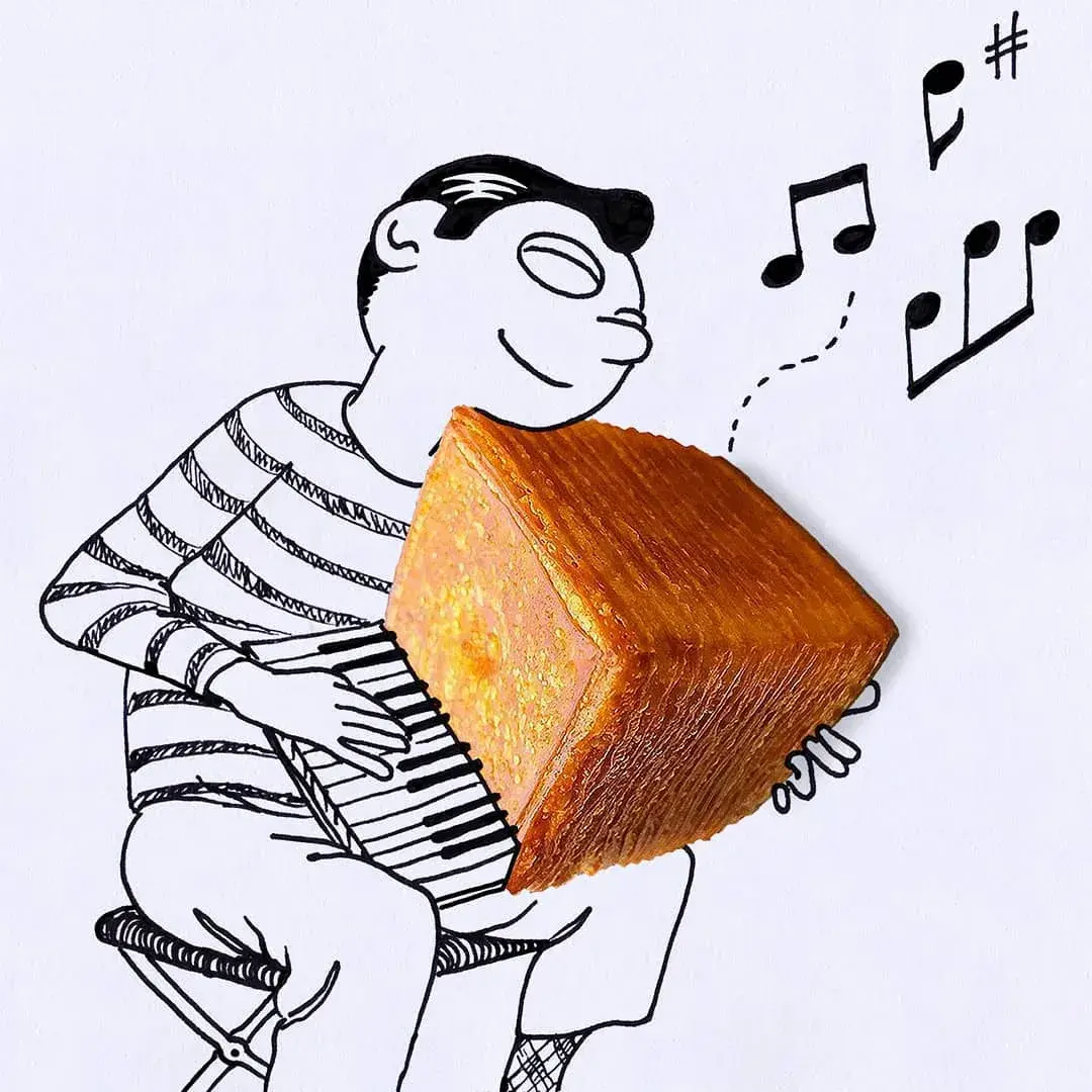 烘焙创意面包插画出自意大利插画师之手的面包情景剧